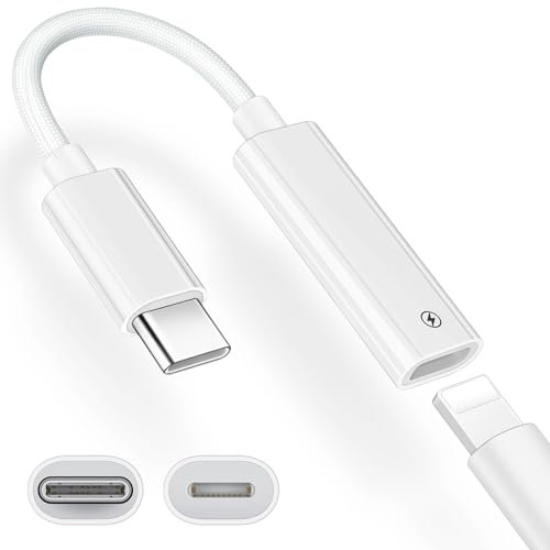 Adaptador de USB-C a Conector para Lightning para iPhone 15 Pro MAX Plus,27W PD de Carga Rápida y Transferencia de Aatos Nylon Cable Adaptador para iPad Pro 2020 2022 Air 5th Air 4th iPad 10 Mini 6