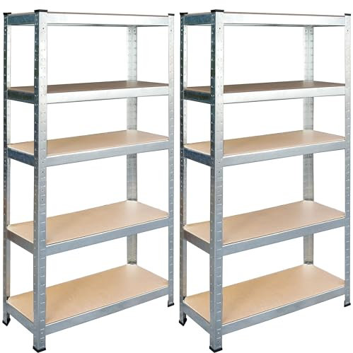 Humberg Regal Lagerregal, 2 Stück, Kellerregal, Werkstattregal, Steckregal, Schwerlastregal, jeweils bis 875kg, 40 x 90 x 180 cm