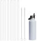 Fychuo Replacement Plastic Straws Reusable Drinking Starws 6Pcs Clear Cup Straw with 2 Straw Cleaning Brush, Compatible with Hydro Flask Water Bottle Non Toxic Travel