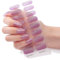 Semi Cured Gel Nail Strips, Glitter Pink Nail Wrap 16Pcs, Adhesive Full Wrap Gel Nail Art Sticker, Waterproof Gel Nall Wrap Stickers with Nail File, UV/LED Lamp Required