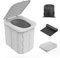 Hapoon Toilettes de camping portables pour adultes - Toilettes pliables XL avec couvercle - Pot portable de voyage - Gris