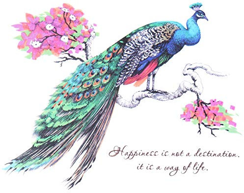 Daconovo Personalisierte Kreative Pfau Wandkunst Aufkleber Zitat Raumdekoration Wandtattoo