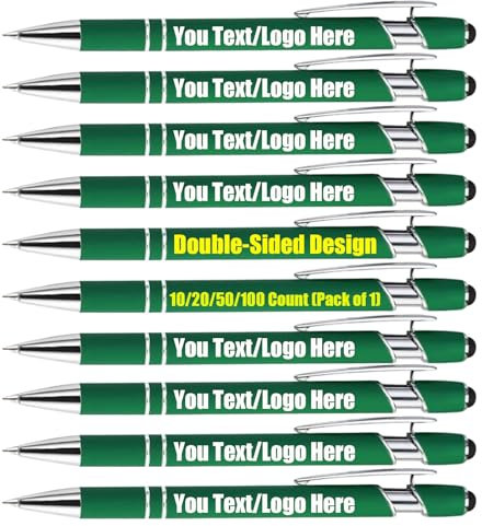 Kugelschreiber Personalisiert Hochwertig Kugelschreiber mit Gravur Tintenroller Kuli Schwarze Tinte 20 Stück Kugelschreiber Set Doppelseitiges Personalisiertes Logo/Text Schreibset mit Gravur