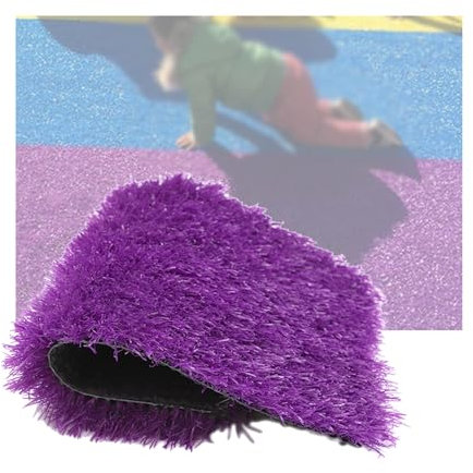 Garten-Rasenmatte, Ersatz-Kunstrasen, synthetischer Astroturf-Teppich, 1,18 (Zoll) hohe natürliche Kunstrasen-Fußmatte mit Drainagelöchern (Lila, 78,74 x 23,62 Zoll/2 x 0,6 m)