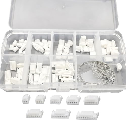 JST GH Kit de connecteur 1,25 mm, 2/3/4/5/6/7/8/10 broches, 80 connecteurs mâles avec 500 bornes de prise