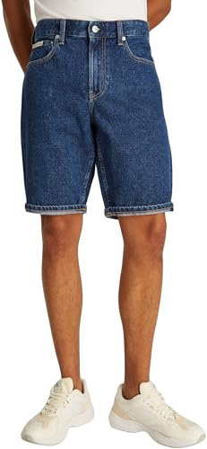 Calvin Klein Herren Jeans Shorts Regular aus Baumwolle, Blau (Denim Dark), 36W