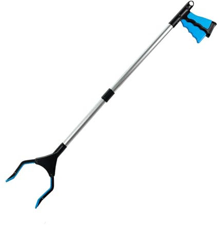 Blosta Greifzange Greifer Blau faltbar 81/42cm Greifer für Senioren, Müllgreifer (müllzange müllgreifer Grabber müllpicker abfallgreifer)