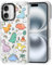 MOSNOVO Case for iPhone 16 Plus, [Buffertech 6.6ft Military-Grade Drop Protection] [Anti Peel Off Tech] Clear TPU Bumper Phone Case Cover Design - Dinosaur Land