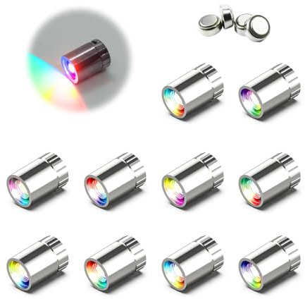Confezione da 10 piccoli faretti a LED a batteria, bianco caldo, senza fili, in miniatura, per opere d'arte, pittura, vetrine, gioielli, armadio, artigianato fai da te (Cambiamento multicolore)