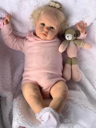 RXDOLL 60CM Realistische Reborn Baby Mädchen Kleinkinder Puppen Weicher Körper Reborn Babys Die echt Aussehen Leben Wie Baby Puppen Lebensechtes Reborn Kleinkind Mädchen Geschenke
