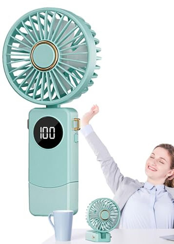 Ventiladores de viaje portátiles, ventilador de mano | Ventilador de aire acondicionado portátil plegable,Recargable por USB, aire acondicionado portátil, dispositivo de refrigeración de escritor