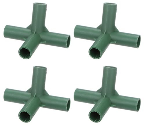 M METERXITY 4pz 16mm Connettori per Costruzione Telaio Serra, Raccordo a 4 Vie Ottuso per Pergola/Vela Parasole/Giardinaggio Pali Piante, Accessori per Serre [Verde]