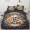 Gezu Totenkopf Bettwäsche 135x200 Schädel Muster Gothic Bettbezug Set 2Teilig Weiche Schwarz Gothic Skulll Motiv 3D Effekt Bettwäsche Schädel Horror Muster Microfaser Bettbezug mit Reißverschluss