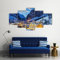 FatAco 5 Stück Skigebiet in den französischen Alpen Bilder Gemälde Modern Home Decor Leinwand Poster Wohnzimmer Modular (Rahmenlos)