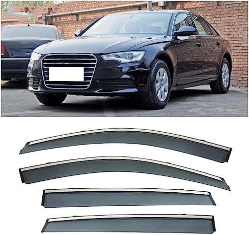 NINQ 4 Stück Auto Seitenfenster Windabweiser für Audi A6 2012-2018, Autofenster Regenschutz Sonnenschutz Seitenfenster Luftabweiser Zubehör