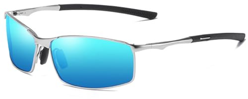 PKRANZYHKAL Sonnenbrille Herren Polarisiert - Coole Stylische Sommerbrille für Outdoor, Fahrrad, Fahrt, Angeln, UV400, Metal Frame, 3 Farben, Komfortabel