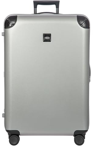 Bric's Amalfi Spinner Suitcase, Lightweight Expandable Hard Shell Luggage with Smooth 360° Wheels and TSA Lock, Silver, 76.20 cm, Amalfi 30spinner Trunk 211-silver/Black