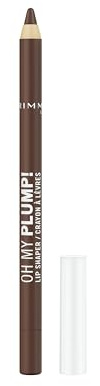 Rimmel OH MY PLUMP! Plumping Lip Liner, 110 Rich Cacao, Fuller-Looking Lips, Highly Pigmented, Ultra-Creamy Formula, Voluminous Look, Define & Sculpt Pout, 5.5g