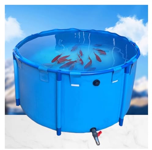 Grand Bassin à Poissons Pliable en Toile – Réservoir d'aquaculture Hors Sol Durable pour l'irrigation et l'élevage Aquatique, 4 x 1 m, 12 500 l/3 302 Gal, Piscine encadrée Facile à Installer
