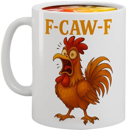 Qiwieod Ceramic Coffee Mug, Funny Chicken Mug - 330 ml Novelty Gag Coffee Mug - For Tea Milk Cappuccino Juice Lemonade Beer Wine Living Room Office Travel Picnic Holiday Party Women Men