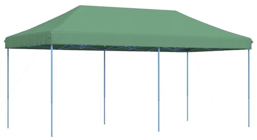 vidaXL Party-Zelt Grün 292 x 580 x 315 cm Oxford-Stoff, Garten und Terrasse, modernes Vordach, Event-Zelt, tragbarer Pavillon, Outdoor-Pavillon, Fest-Schattenspender, temporäres Schutzdach