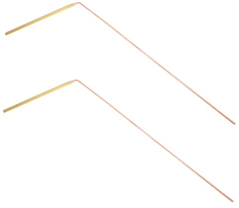 YOSADIER Lot de 2 Baguettes de Radiesthésie en Cuivre Léger pour Détection Métaux et Exploration Agricole Usage Quotidien en Laiton