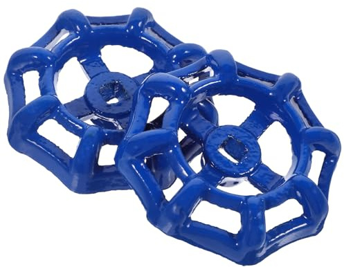 2 Stück Blaues Metall Handrad als Ersatz für Ventile und Spigot