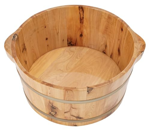 Vasca per piedi in legno, 36,5 x 18 cm, secchio per pedicure, relax, benessere a casa, massaggio, per la circolazione sanguigna, la bellezza, adatta per adulti, spa, pedicure