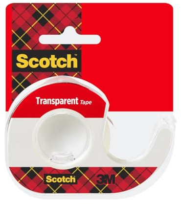 Scotch Transparent Tape,1 Dispensered Roll, 1/2 in x 1000 in, (174)