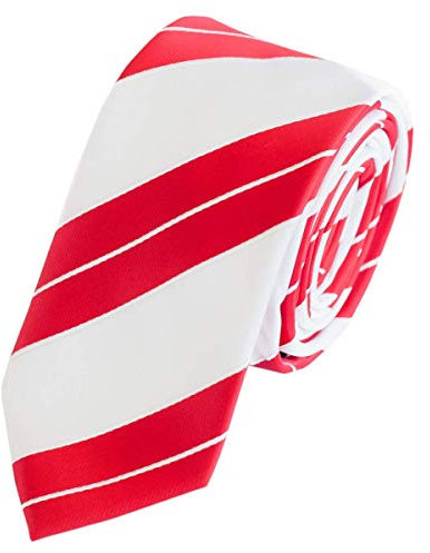 Fabio Farini - Elegante Herren Krawatten gestreift - 6cm/8cm Breite - Männer Schlips als Geschenk oder Anlässe Weiß Rot 6cm