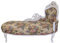 Casa Padrino Barock Chaiselongue Blumenmuster/Antik Weiß - Möbel Lounge Liege Recamiere