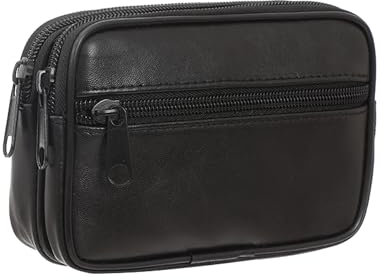 SOTALA Leder Hüfttasche Gürtelbörse Gürteltasche Bauchtasche Portemonnaie Geldbörse mit 3 Reißverschlussfächern