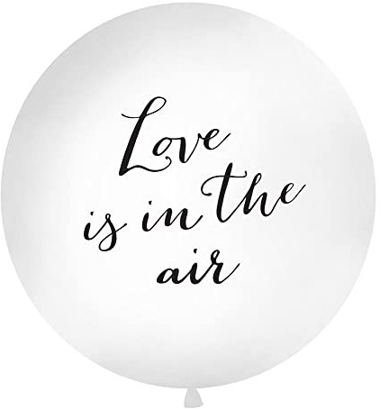 PartyDeco Riesenballon Love is in The air 1m groß Luftballon Riesen Ballon Latexballon riesig Hochzeit Liebe