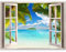murando - 3D WANDILLUSION 140x100 cm - Wandbild Fototapete Poster XXL Fensterblick Vlies Leinwand Panorama Bilder Dekoration - Meer Strand Dünen