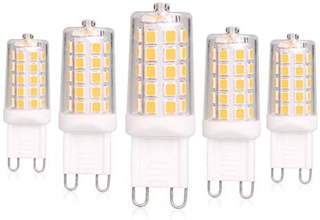 Baoming G9 LED Lampen 4 W, Warmweiß, 450 lm Ersatz für 40 W Halogenlampen, energiesparend, AC 220-240 V, 5 Stück