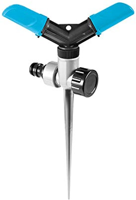 Cellfast 2-arm Rotating Sprinkler BASIC sz, Spike Base, Coverage up to 250m², ABS Plastic, Infinitely Variable Adjustment, 52-301