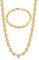 AFSTALR Halskette Herren Edelstahl 6mm Kaffeebohne Kette Armband Set für Männer Gold 51CM Hip Hop Halskette Plattenkette für Herren