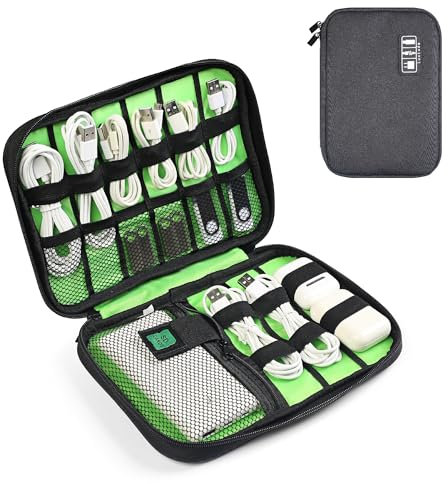 Luxtude Kabeltasche Organizer, Reise Elektronik Kabel Organizer Tasche, Klein Tech Pouch Technik Ladekabel Tasche Festplattentasche Zubehör Case für Handy/USB/SD Karten/Powerbank/Gadget/Ladegerät