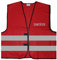 Warnweste - Signalweste - SANITÄTER - Warnweste mit reflektierendem Aufdruck - Größe L/XL, Rot
