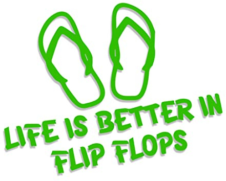 Decus Shop Life is Better in Flip Flops L 0322 (grün) // Sticker OEM JDM Style Aufkleber
