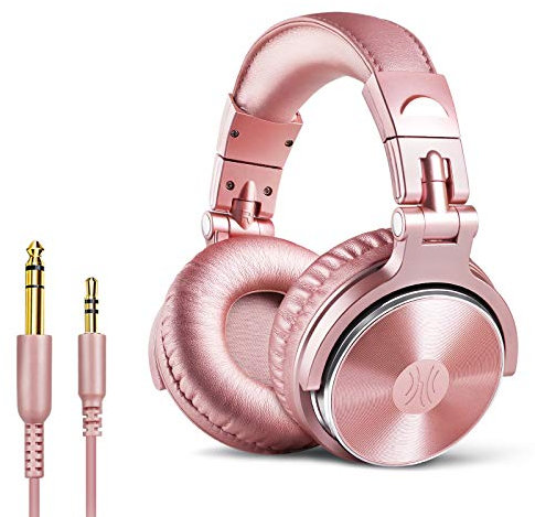 OneOdio Kopfhörer, kabelgebunden, DJPiano, Gitarre mit Mikrofon, HiRes Audio, extra Bass, leicht, Komfort, faltbar, Kopfhörer mit SharePort, 2 Klinkenstecker – Headset für PC Studio Monitor AMP