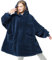 BEDSURE Oversized Wearable Blanket Hoodie - United Kindom Navy Blau