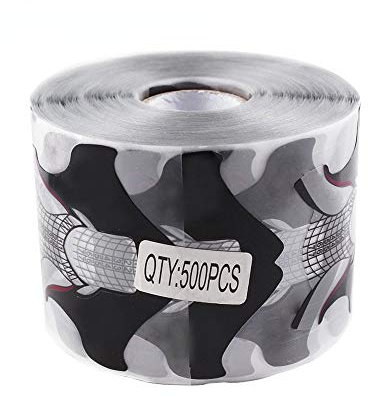 Beauty Leader 500 Pcs/Roll Nail Form Stickers Clear Nail Art Guide Form Acrylic UV Gel Tips Extension (Black Butterfly Design)