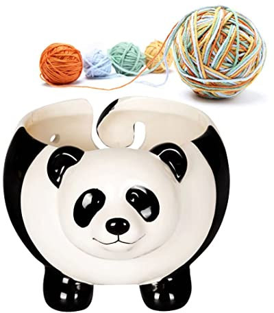 CHSEEO Cuenco de Cerámica para Hilo y Lana - Tazón Porta Hilos, Soporte y Organizador de Almacenamiento para Tejido de Punto y Ganchillo #4
