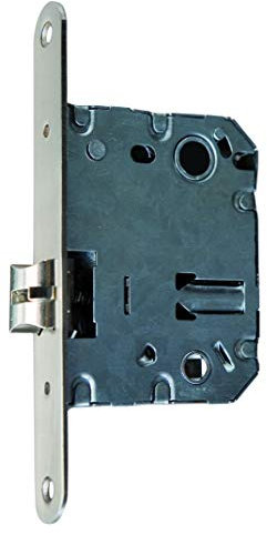 AZERODESIGN- Picaporte Pestillo Unificado- Puertas Interior Madera- Cerradura Puerta Embutir - Níquel Satinado- 70mm Cantos Redondos