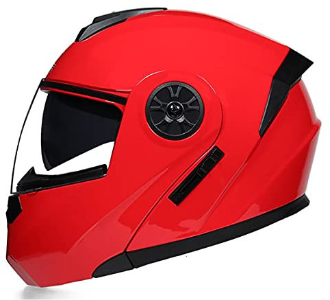 SDFGDFD Casque Modulable,Casque De Moto Intégré avec Double Visière,Casques Intégral Flip-up Modulables Casque Modulable Double Visiere Homme Et Femme Certification ECE/Dot