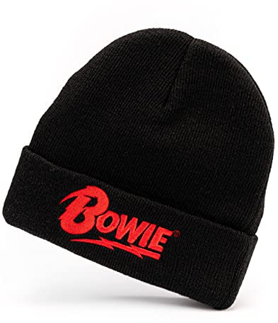 David Bowie Beanie Unisex Männer Frauen Schwarz Gestrickte Band CD-Hut One Size