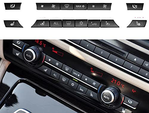 Auto-Klimaanlage-Schalter Tasten Tastenkappen Reparatursatz Ersatz für BMW F07 GT F10 F11 F01 F02 (14 Tasten)