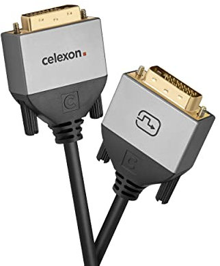 celexon DVI Dual Link Kabel 10,0m - DVI-D (24+1) Stecker auf DVI-D (24+1) Stecker - Plug & Play - Professional Line