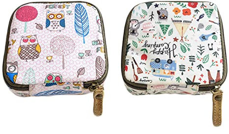 Pack of 2 Tampon Aufbewahrung for Sanitary Napkins,Women Binden Aufbewahrung with Zip,Perioden Tasche,Einfach und Tragbar Slipeinlagen Box,Menstrual Bag für Mädchen zum Aufbewahren beim Ausgehen